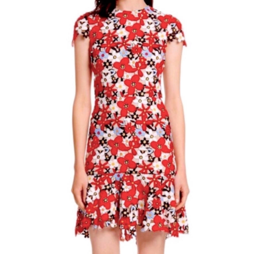 Alice + Olivia • red floral dress